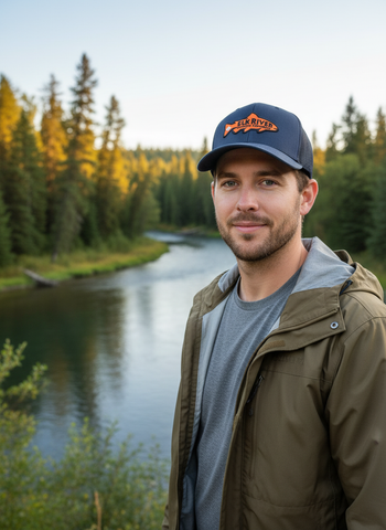 ERGC Classic Orange Fish Patch Retro Trucker Hat