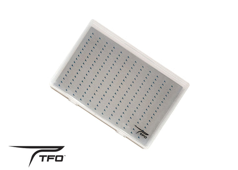 TFO CLEAR FLY BOX WITH SLIT FOAM LARGE 2 HOLDS 204 FLIES